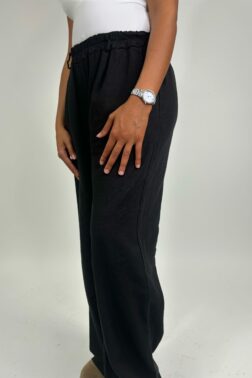 Pantalon Lin Noir
