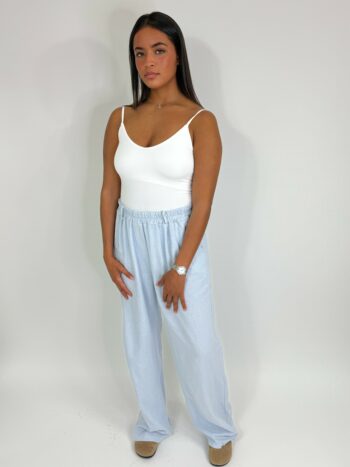 Pantalon Lin Bleu – Image 2