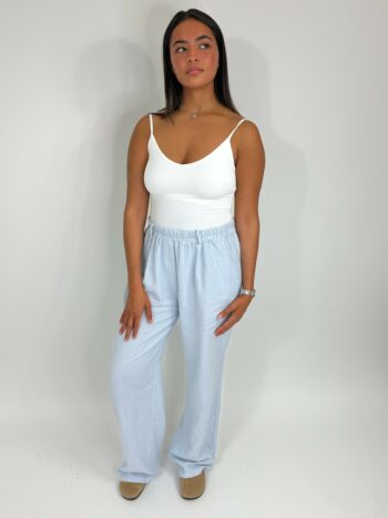 Pantalon Lin Bleu