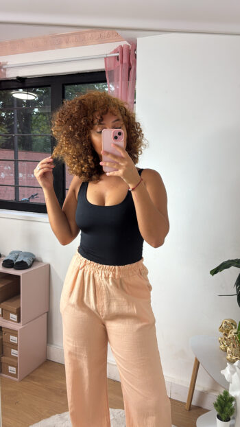 Pantalon Lin saumon