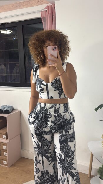 Ensemble imprimé soleil & lune bleu foncé