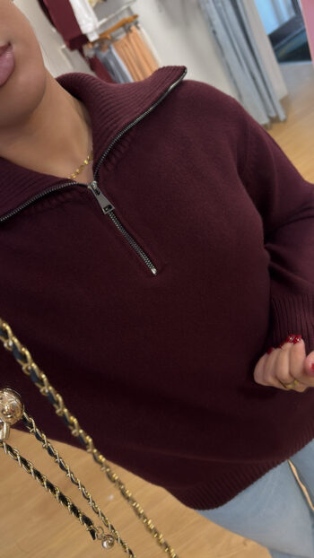 🥀Pull Bordeaux Élégance – Image 2